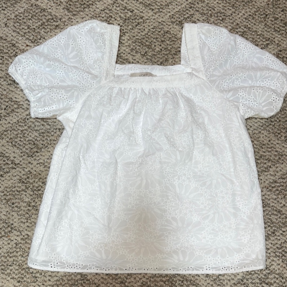 Elegant White Eyelet Women's Top